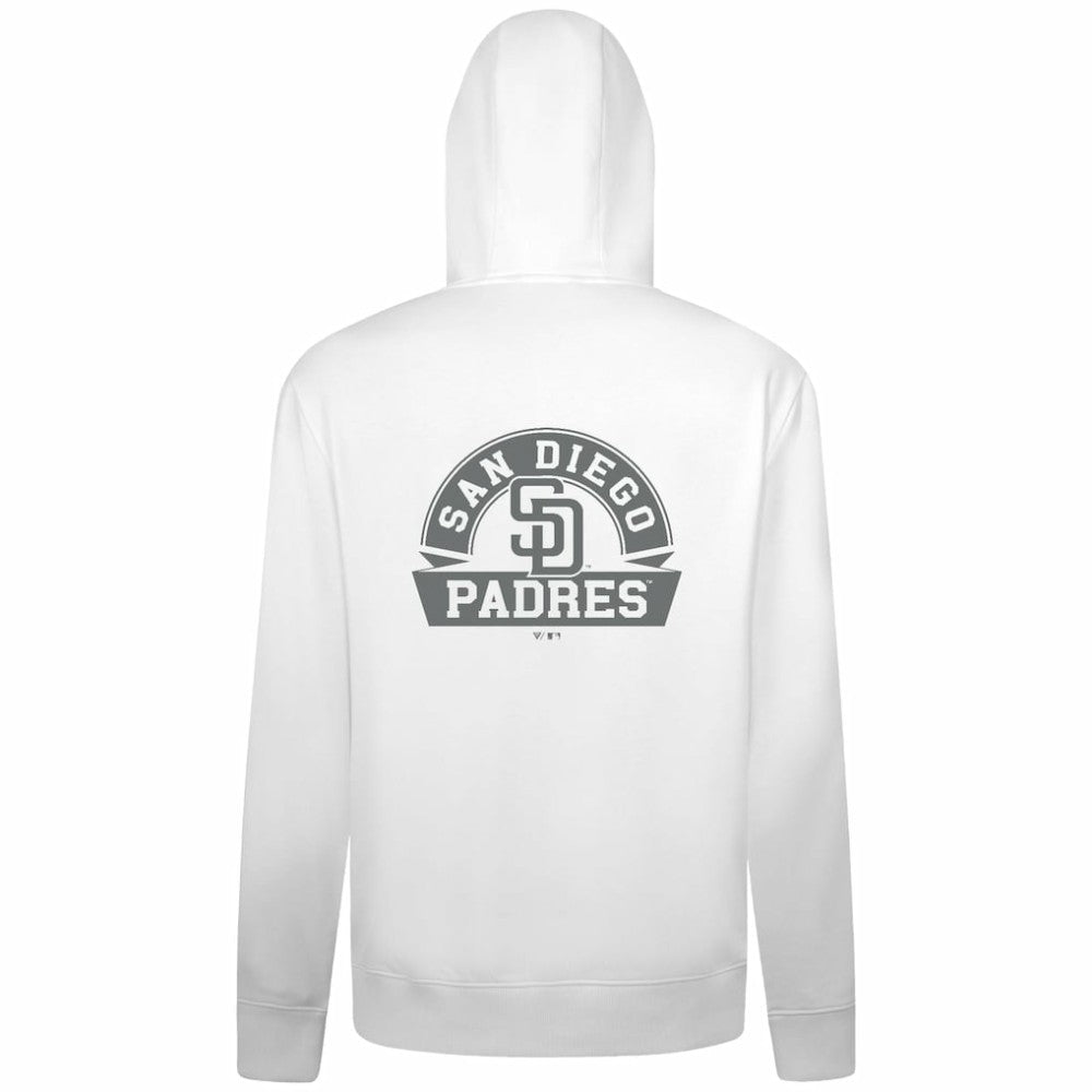 San Diego Padres Levelwear Podium Banner Arch Full-Zip Hoodie White