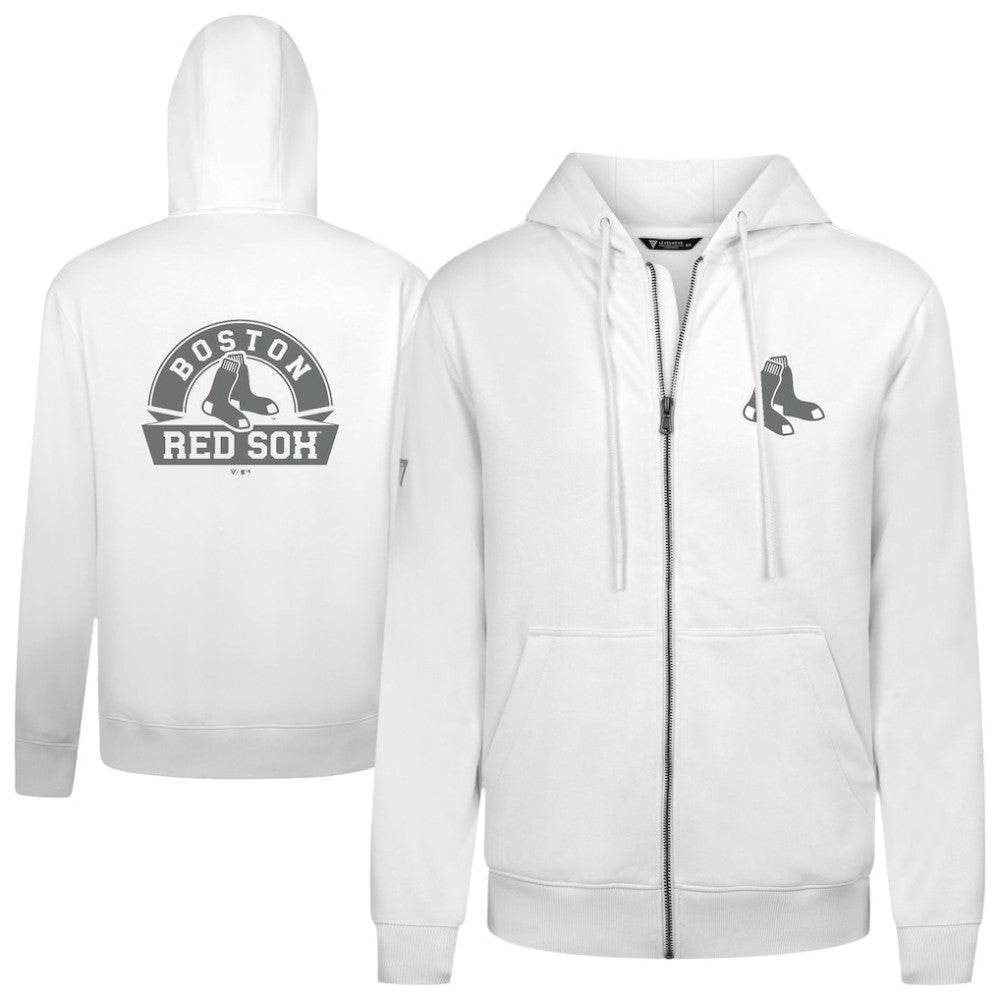 Boston Red Sox Levelwear Podium Banner Arch Full-Zip Hoodie White