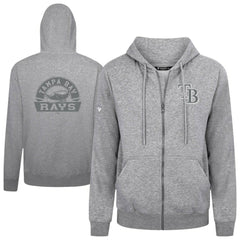 Tampa Bay Rays Levelwear Podium Banner Arch Full-Zip Hoodie Heather Gray