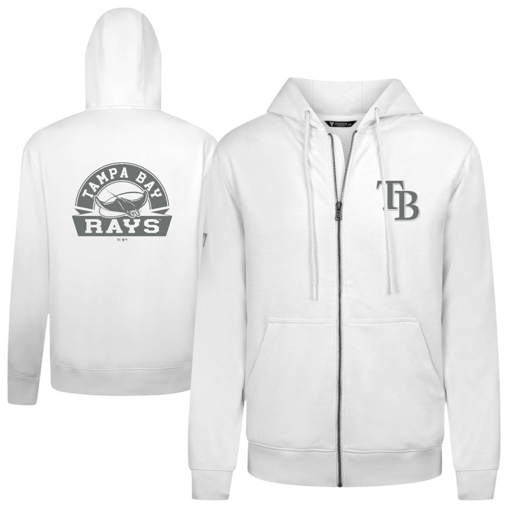 Tampa Bay Rays Levelwear Podium Banner Arch Full-Zip Hoodie White