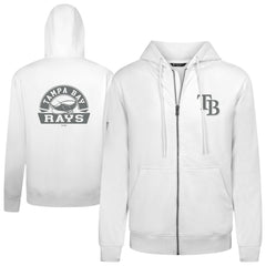 Tampa Bay Rays Levelwear Podium Banner Arch Full-Zip Hoodie White