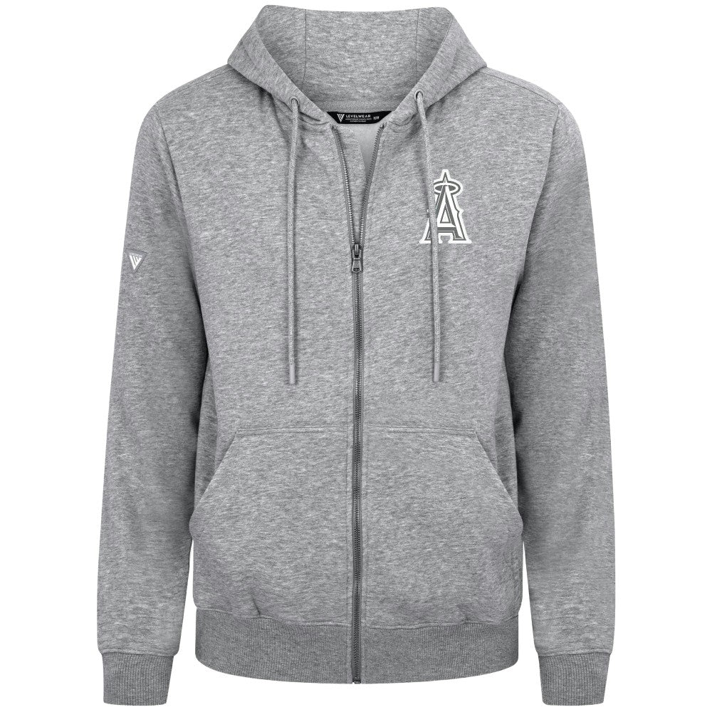 Los Angeles Angels Levelwear Podium Banner Arch Full-Zip Hoodie Heather Gray