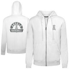 Los Angeles Angels Levelwear Podium Banner Arch Full-Zip Hoodie White