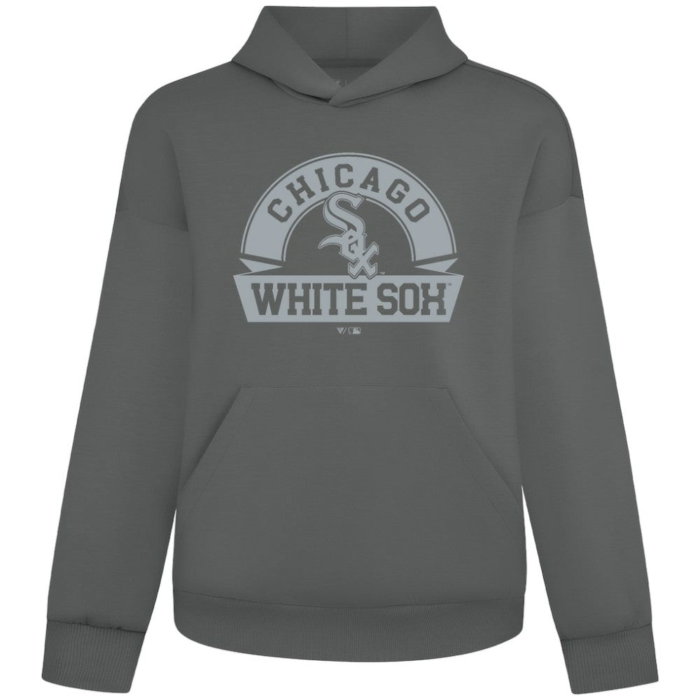Chicago White Sox Levelwear Luxe Signature Banner Arch Tri-Blend Hoodie Gray