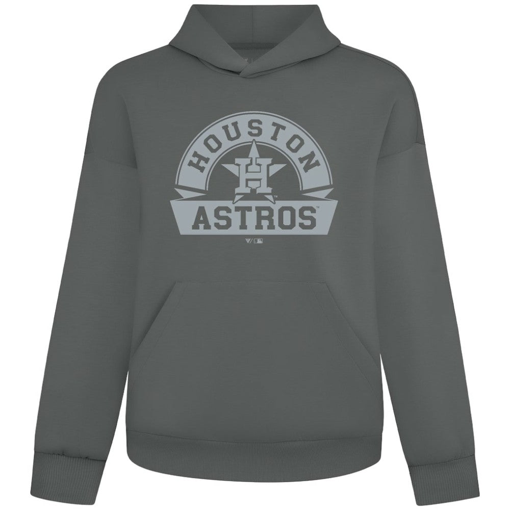 Houston Astros Levelwear Luxe Signature Banner Arch Tri-Blend Hoodie Gray