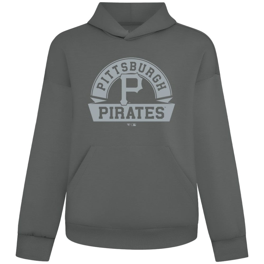 Pittsburgh Pirates Levelwear Luxe Signature Banner Arch Tri-Blend Hoodie Gray