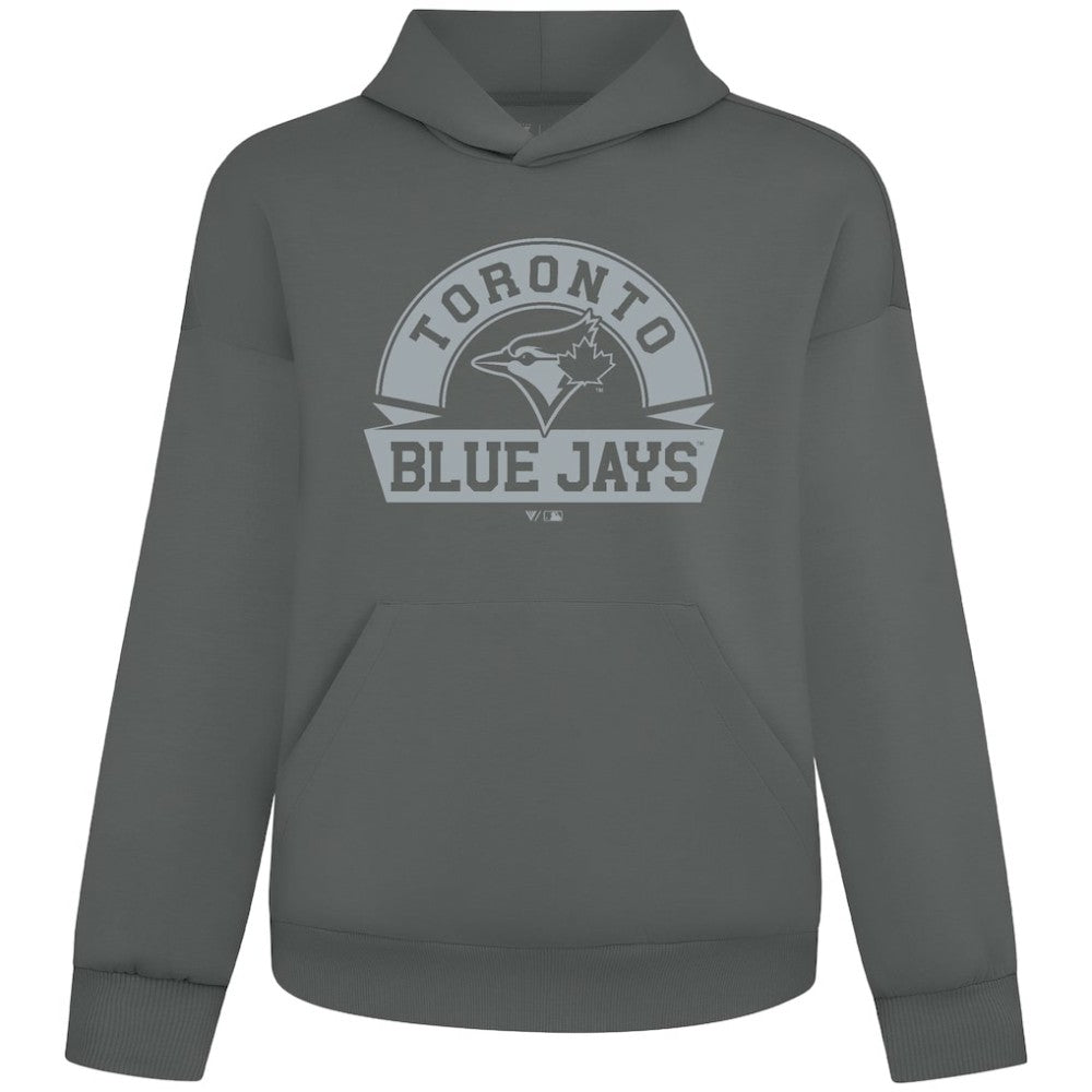 Toronto Blue Jays Levelwear Luxe Signature Banner Arch Tri-Blend Hoodie Gray
