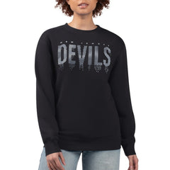 New Jersey Devils G-III 4Her by Carl Banks Women's Metallic Drop Printed Fleece Sweatshirt - Black Sweatshirts