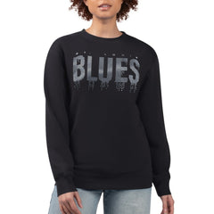 St. Louis Blues G-III 4Her by Carl Banks Women's Metallic Drop Printed Fleece Sweatshirt - Black Sweatshirts