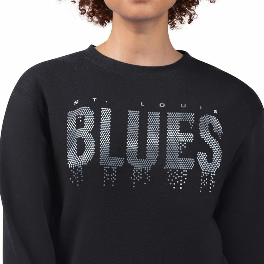 St. Louis Blues G-III 4Her by Carl Banks Women's Metallic Drop Printed Fleece Sweatshirt - Black Sweatshirts