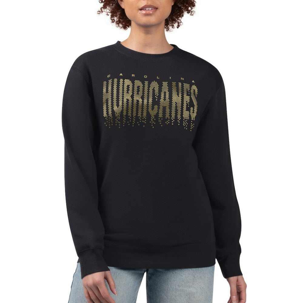 Carolina Hurricanes G-III 4Her by Carl Banks Women's Metallic Drop Printed Fleece Sweatshirt - Black Sweatshirts