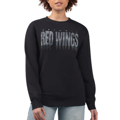 Detroit Red Wings G-III 4Her by Carl Banks Women's Metallic Drop Printed Fleece Sweatshirt - Black Sweatshirts