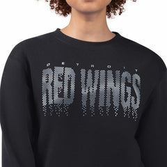 Detroit Red Wings G-III 4Her by Carl Banks Women's Metallic Drop Printed Fleece Sweatshirt - Black Sweatshirts