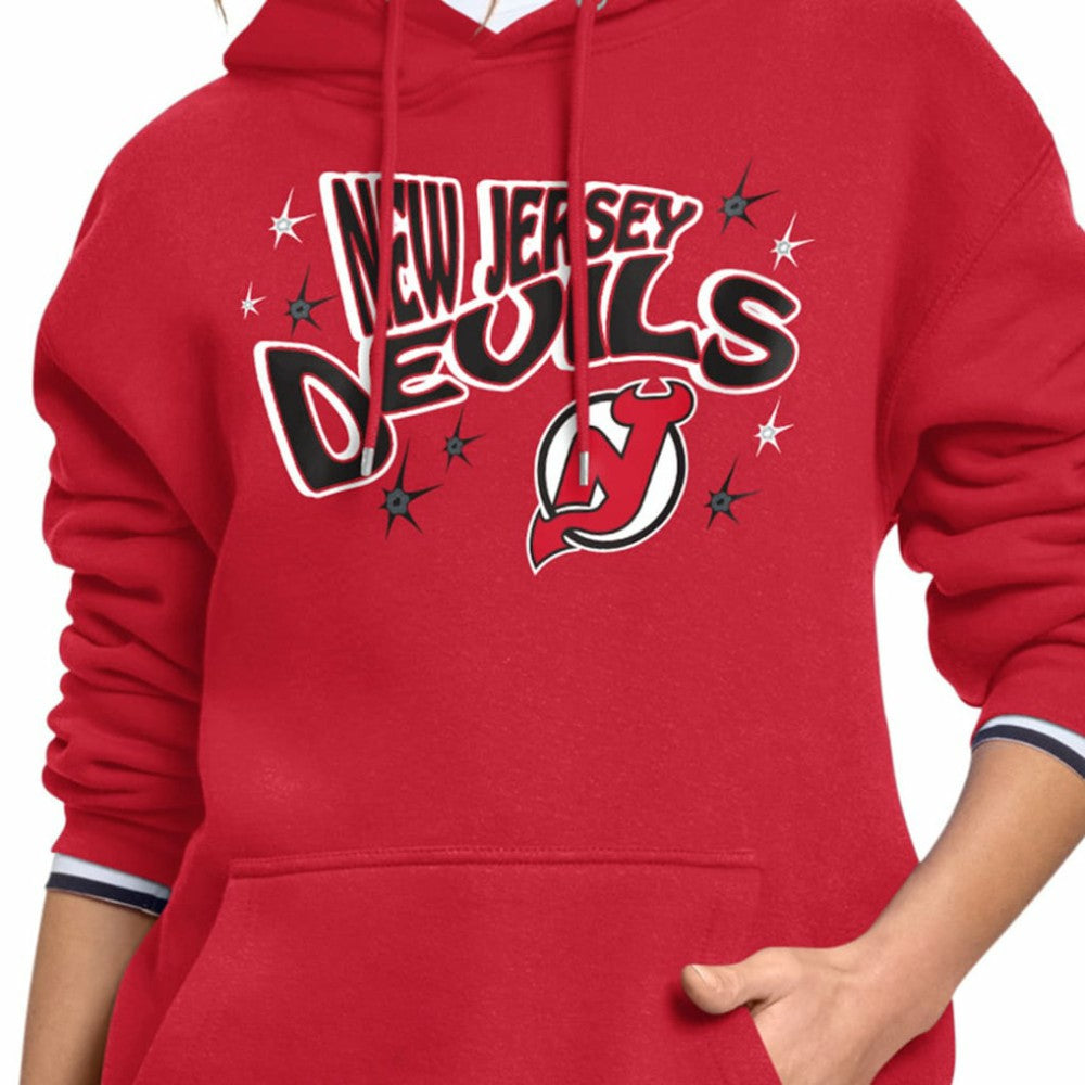New Jersey Devils Starter Women's Fireworks Fleece Hoodie - Red Jerseys