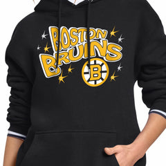 Boston Bruins Starter Women's Fireworks Fleece Hoodie - Black Hoodies