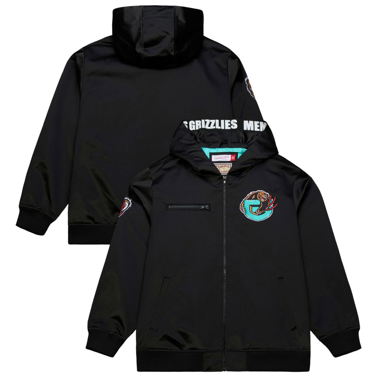 Memphis Grizzlies Hardwood Classics Nights Walk the Tunnel Satin Bomber Full-Snap Hooded Jacket - Black online