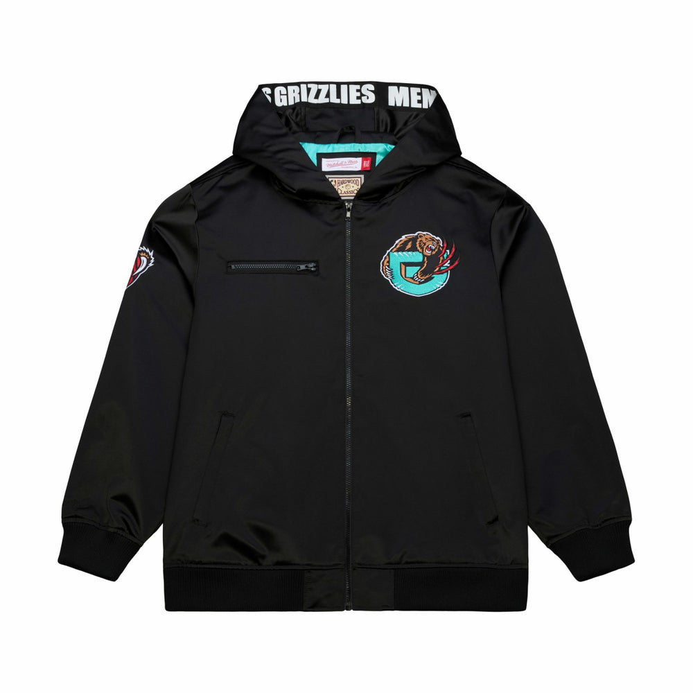 Memphis Grizzlies Hardwood Classics Nights Walk the Tunnel Satin Bomber Full-Snap Hooded Jacket - Black online