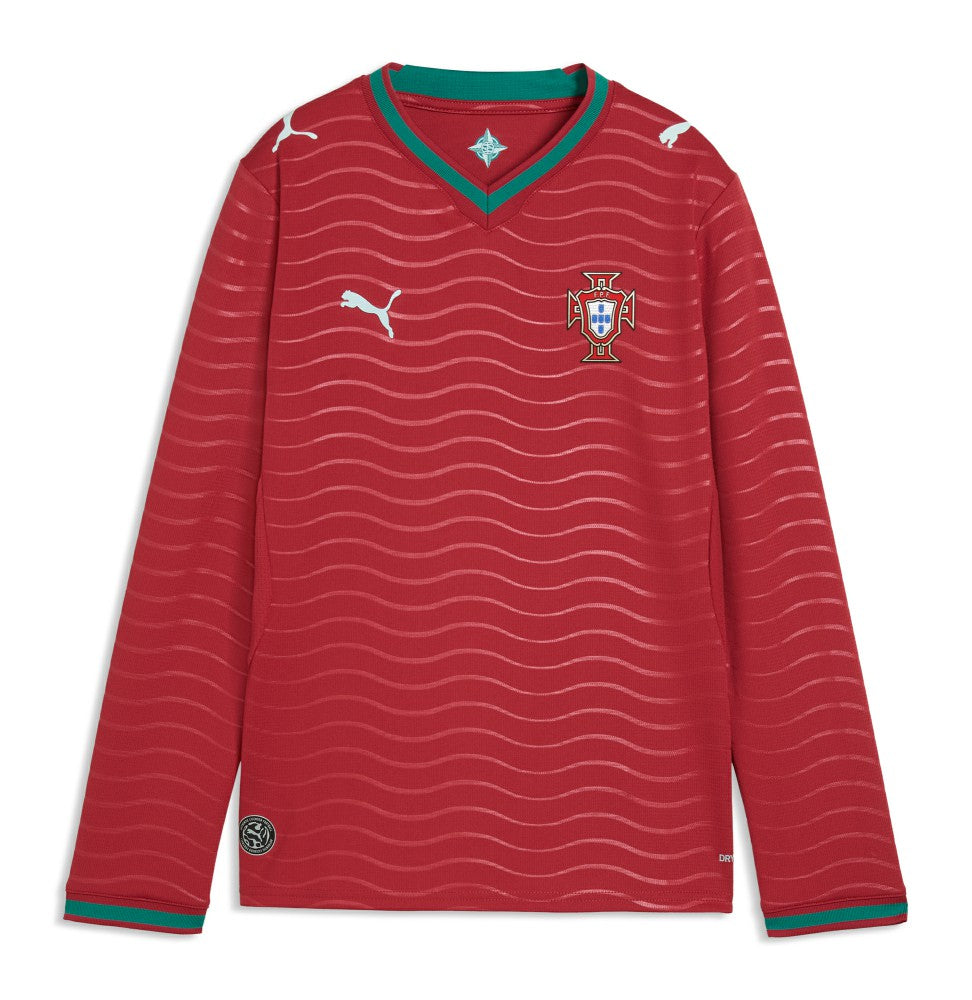Portugal National Team Youth 2026 Home Replica Long Sleeve Jersey - Red for sale