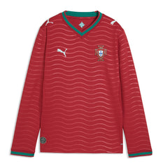 Portugal National Team Youth 2026 Home Replica Long Sleeve Jersey - Red for sale