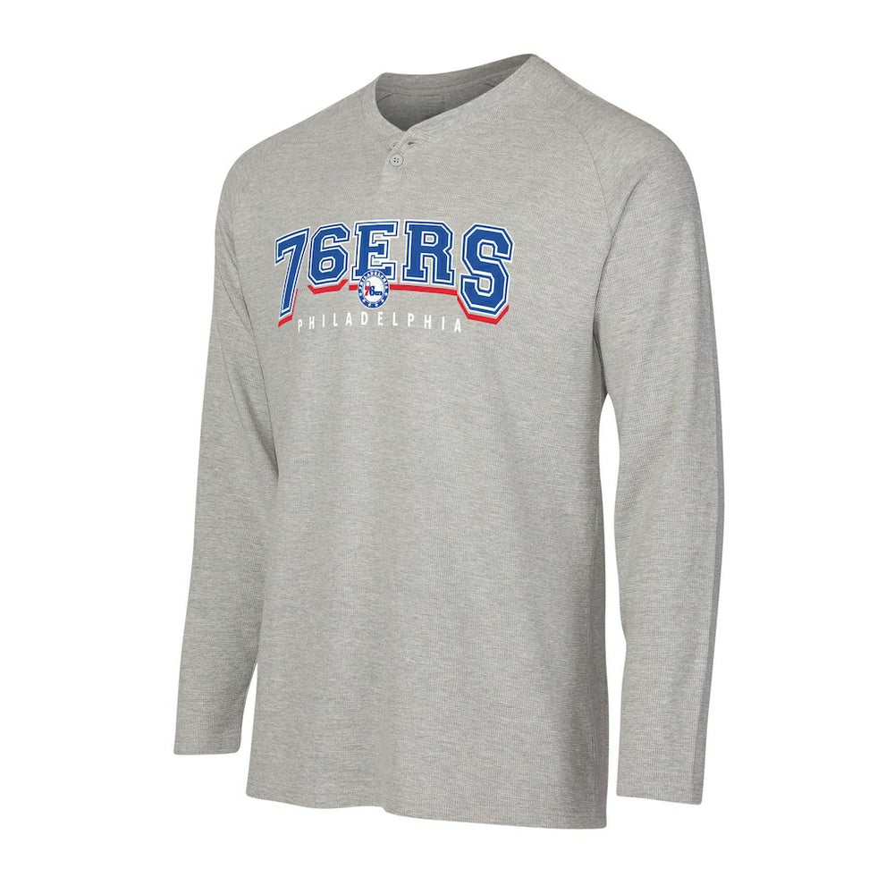 Philadelphia 76ers Concepts Sport Hawthorn Thermal Knit Long Sleeve Henley T-Shirt - Gray outlet