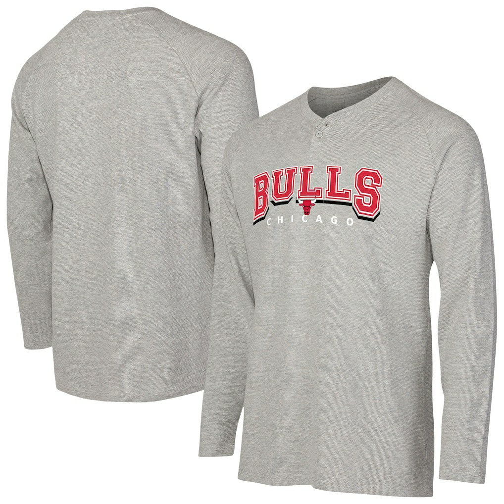 Chicago Bulls Concepts Sport Hawthorn Thermal Knit Long Sleeve Henley T-Shirt sale - Gray shop