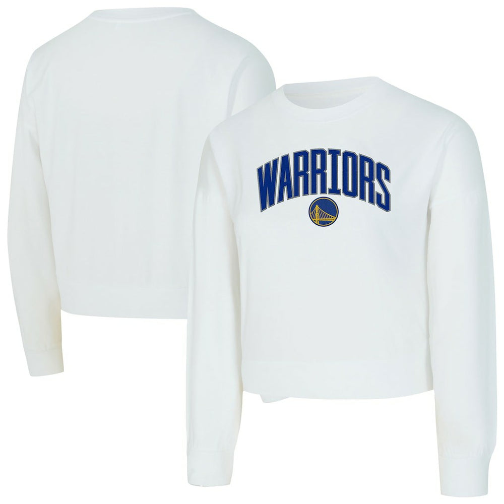 Golden State Warriors Concepts Sport Women's Laney Chenille Cropped Long Sleeve T-Shirt sale - White outlet