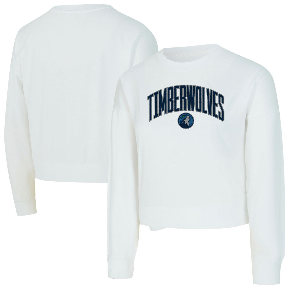 Minnesota Timberwolves Concepts Sport Women's Laney Chenille Cropped Long Sleeve T-Shirt - White outlet