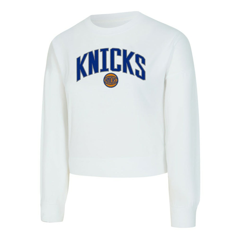 New York Knicks Concepts Sport Women's Laney Chenille Cropped Long Sleeve T-Shirt - White outlet