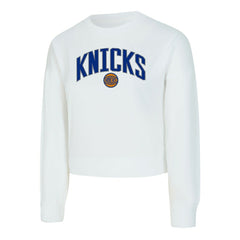 New York Knicks Concepts Sport Women's Laney Chenille Cropped Long Sleeve T-Shirt - White outlet