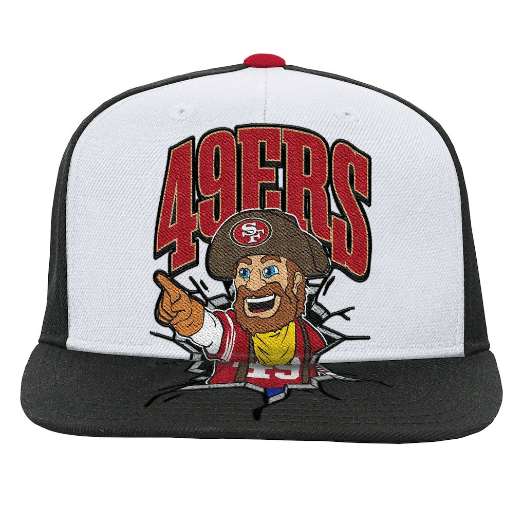 San Francisco 49ers Youth Team Mascot Snapback Hat - White discount