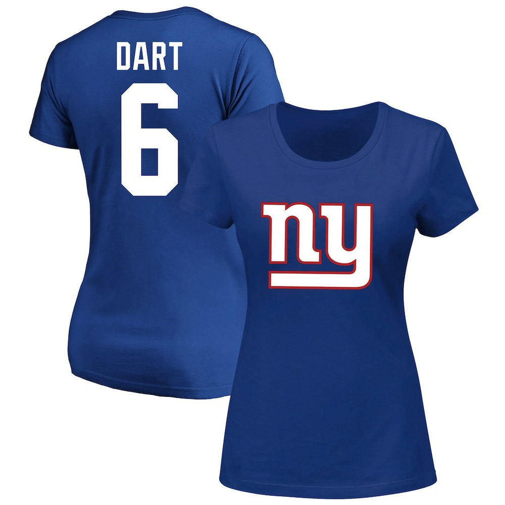 Jaxson Dart New York Giants Women's Plus Size Name & Number Scoop Neck T-Shirt - Royal sale
