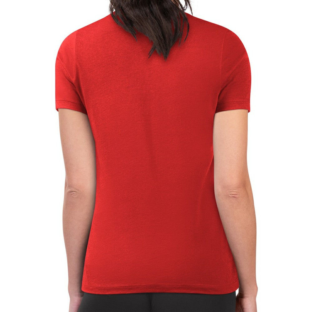 Montreal Canadiens G-III 4Her by Carl Banks Women's Super-Slim Lightweight Pinstripe Circle Graphic T-Shirt - Red T-shirts