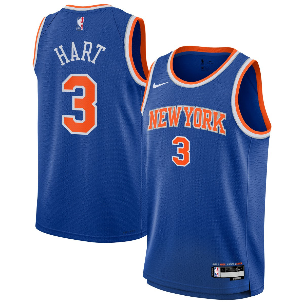 Josh Hart New York Knicks Youth Swingman Jersey - Icon Edition - Blue on sale