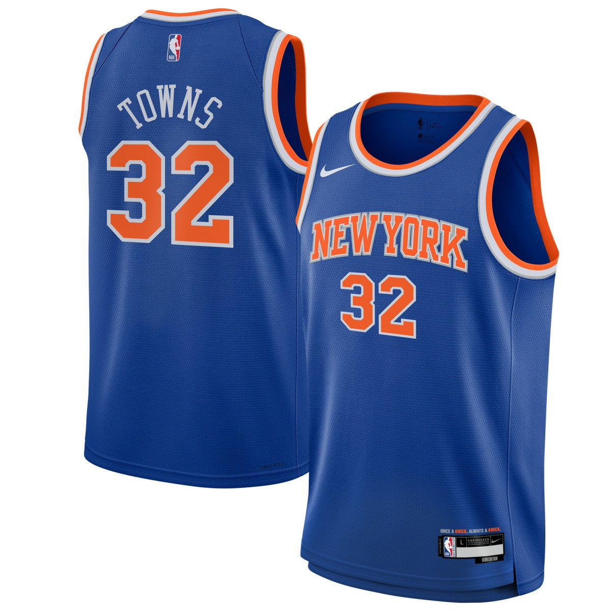 Karl-Anthony Towns New York Knicks Youth Swingman Jersey - Icon Edition - Blue cheap