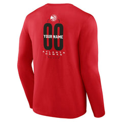 Atlanta Hawks Center Court Name & Number Custom Long Sleeve T-Shirt - Red shop