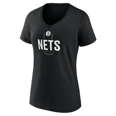 Brooklyn Nets Women's Center Court Name & Number Custom V-Neck T-Shirt - Black shop