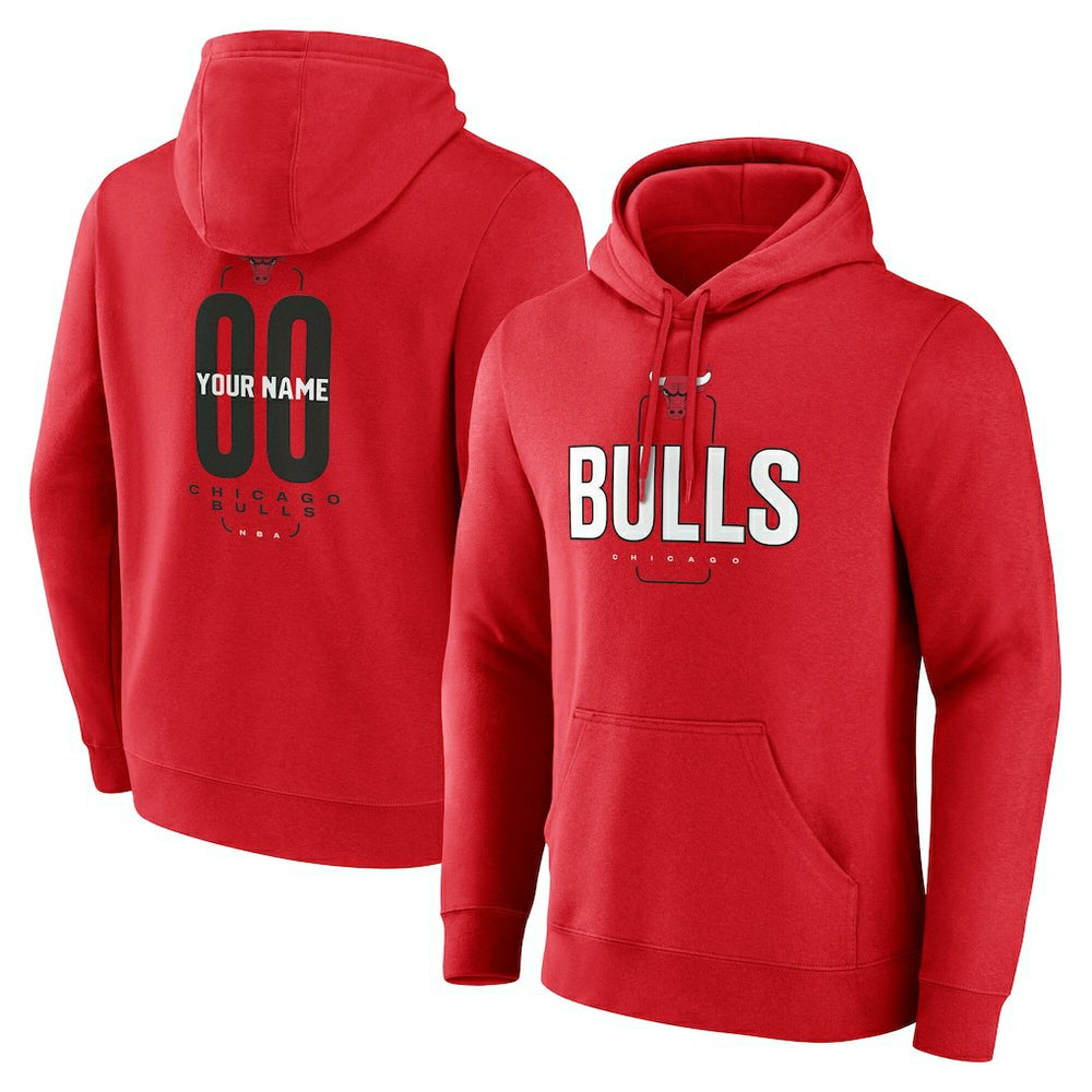 Chicago Bulls Center Court Name & Number Custom Hoodie - Red for sale