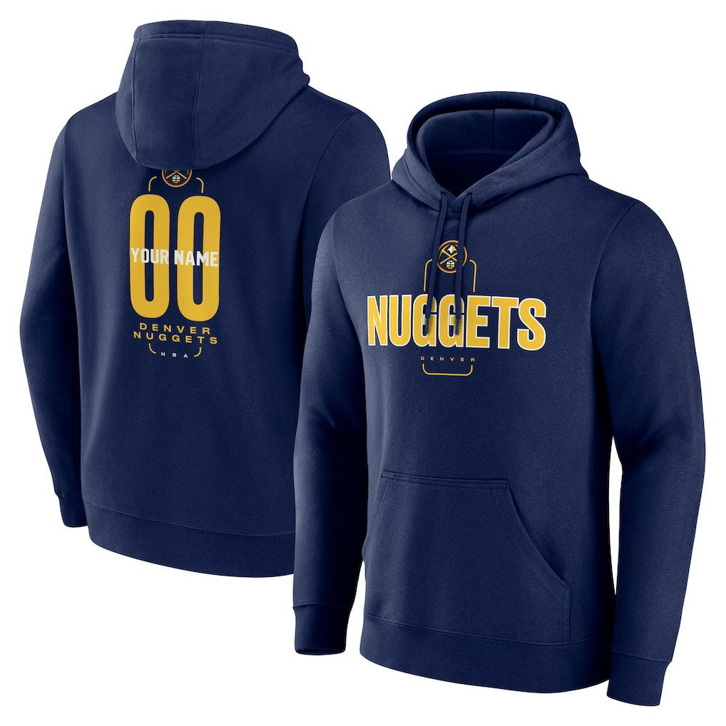 Denver Nuggets Center Court Name & Number Custom Hoodie sale - Navy on sale