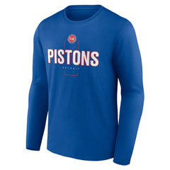 Detroit Pistons Center Court Name & Number Custom Long Sleeve T-Shirt sale - Blue for sale