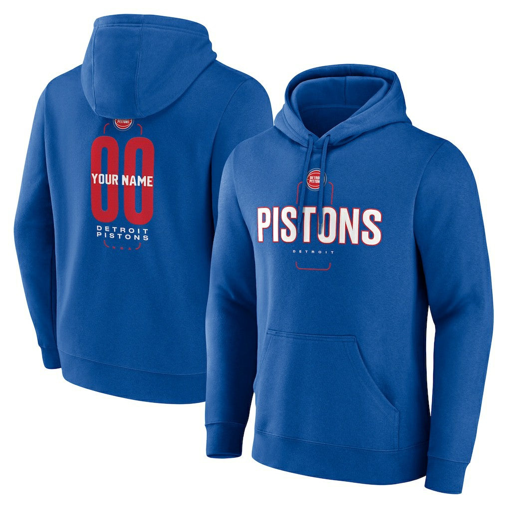 Detroit Pistons Center Court Name & Number Custom Hoodie sale - Blue cheap