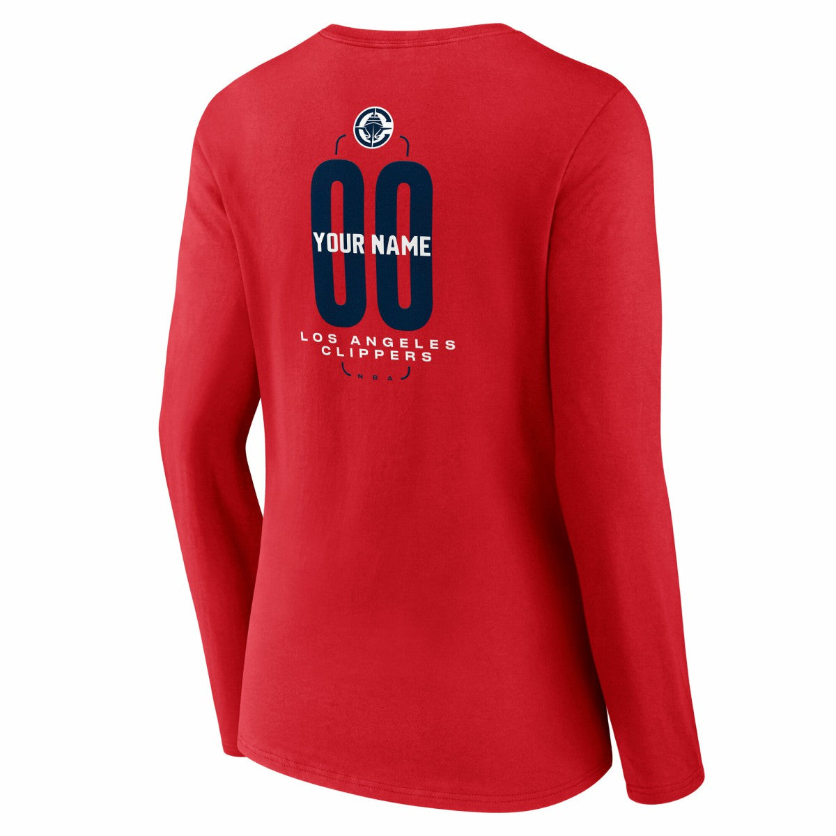 LA Clippers Women's Center Court Name & Number Custom Long Sleeve V-Neck T-Shirt - Red discount