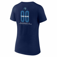 Minnesota Timberwolves Women's Center Court Name & Number Custom V-Neck T-Shirt - Navy outlet
