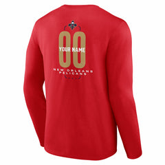 New Orleans Pelicans Center Court Name & Number Custom Long Sleeve T-Shirt - Red sale