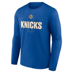 New York Knicks Center Court Name & Number Custom Long Sleeve T-Shirt - Blue discount