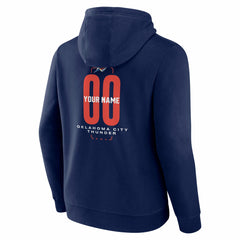 Oklahoma City Thunder Center Court Name & Number Custom Hoodie - Navy discount