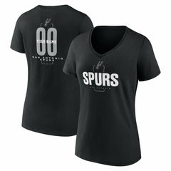 San Antonio Spurs Women's Center Court Name & Number Custom V-Neck T-Shirt - Black cheap
