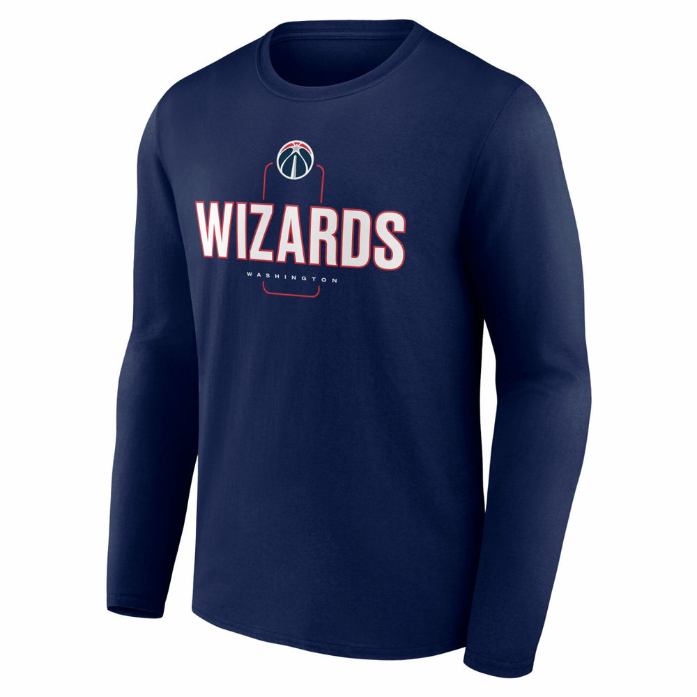 Washington Wizards Center Court Name & Number Custom Long Sleeve T-Shirt - Navy outlet