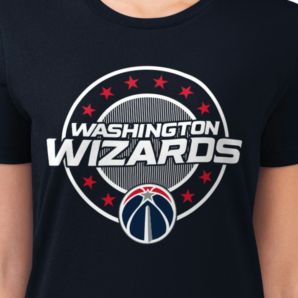 Washington Wizards G-III 4Her by Carl Banks Women's Super-Slim Lightweight Pinstripe Circle Graphic T-Shirt - Navy on sale