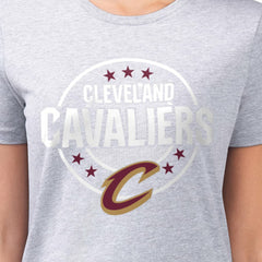 Cleveland Cavaliers G-III 4Her by Carl Banks Women's Super-Slim Lightweight Pinstripe Circle Graphic T-Shirt sale - Gray discount