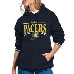 Indiana Pacers Starter Women's Arch Stripe Fleece Hoodie - Navy discount